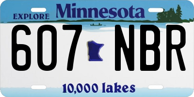 MN license plate 607NBR