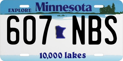MN license plate 607NBS