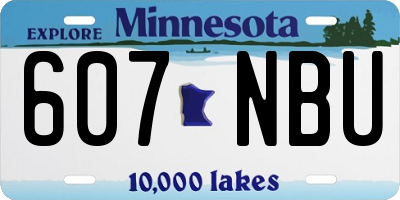 MN license plate 607NBU