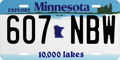 MN license plate 607NBW