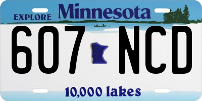 MN license plate 607NCD