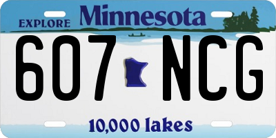 MN license plate 607NCG
