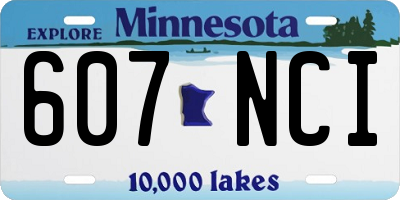 MN license plate 607NCI