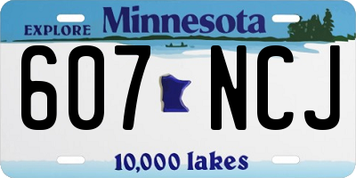 MN license plate 607NCJ