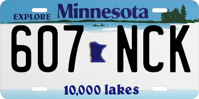 MN license plate 607NCK