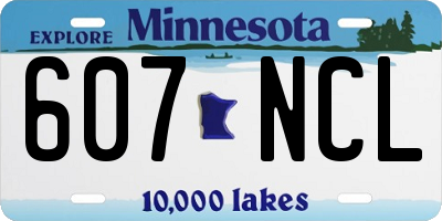 MN license plate 607NCL