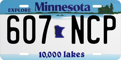 MN license plate 607NCP