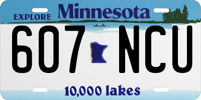 MN license plate 607NCU