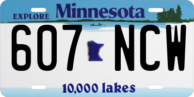 MN license plate 607NCW