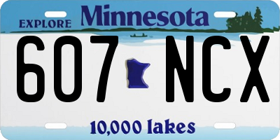 MN license plate 607NCX