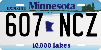 MN license plate 607NCZ