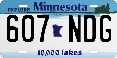 MN license plate 607NDG