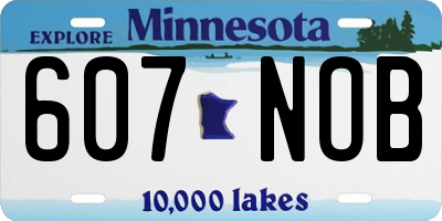MN license plate 607NOB