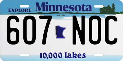 MN license plate 607NOC