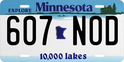MN license plate 607NOD
