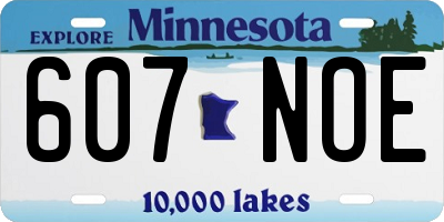 MN license plate 607NOE