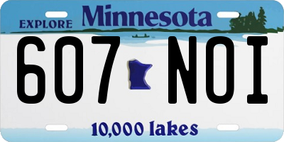 MN license plate 607NOI