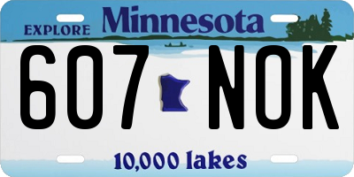 MN license plate 607NOK
