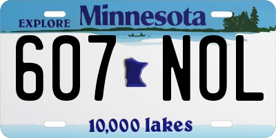 MN license plate 607NOL