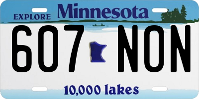 MN license plate 607NON