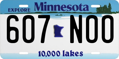MN license plate 607NOO