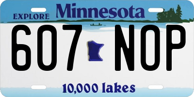 MN license plate 607NOP
