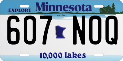 MN license plate 607NOQ