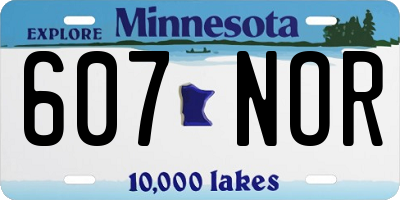 MN license plate 607NOR