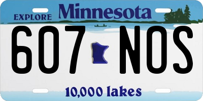 MN license plate 607NOS