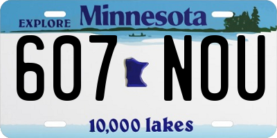 MN license plate 607NOU