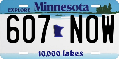 MN license plate 607NOW