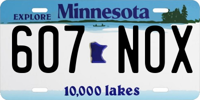 MN license plate 607NOX