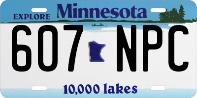 MN license plate 607NPC
