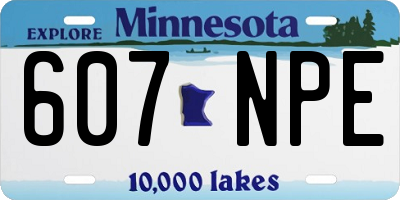 MN license plate 607NPE
