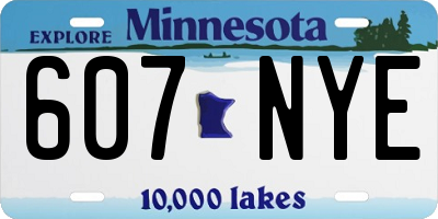 MN license plate 607NYE