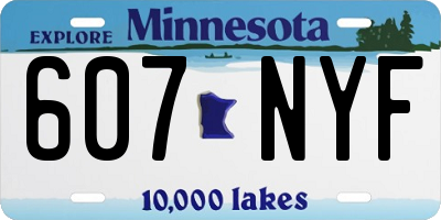 MN license plate 607NYF