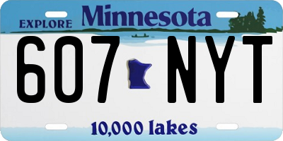 MN license plate 607NYT