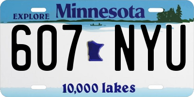 MN license plate 607NYU