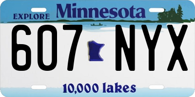 MN license plate 607NYX