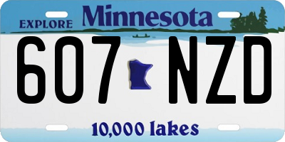 MN license plate 607NZD