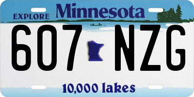 MN license plate 607NZG