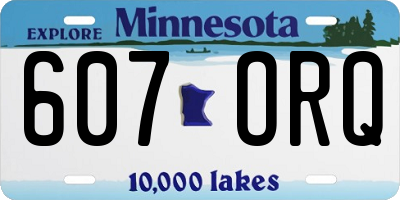MN license plate 607ORQ
