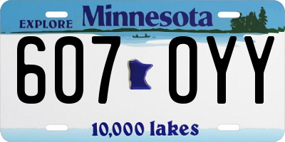 MN license plate 607OYY
