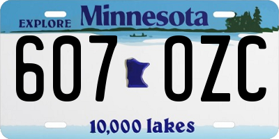 MN license plate 607OZC