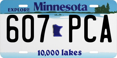 MN license plate 607PCA