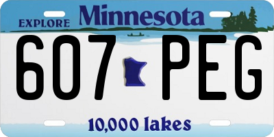 MN license plate 607PEG