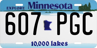 MN license plate 607PGC