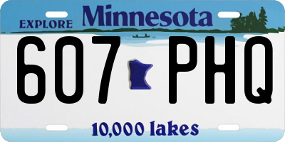 MN license plate 607PHQ