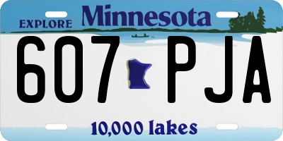 MN license plate 607PJA