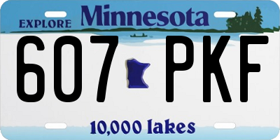 MN license plate 607PKF